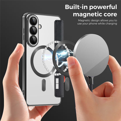 Étui MagSafe pour Samsung Galaxy S26 Plus, Techsuit, SmartMag Book, Noir