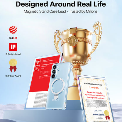 Étui MagSafe pour Samsung Galaxy S26 Plus, Torras, Ostand Slim, Transparent
