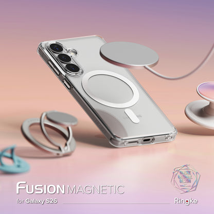 Coque MagSafe pour Samsung Galaxy S26 S942, Ringke, Fusion, Transparente