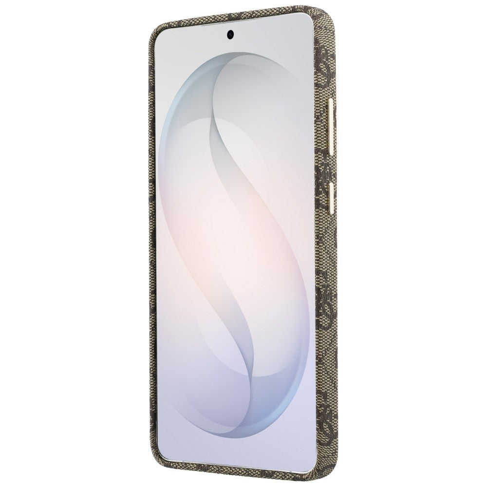 Coque MagSafe pour Samsung Galaxy S26 S942, Guess, Logo Script 4G, Marron