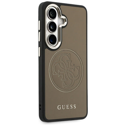 Étui MagSafe pour Samsung Galaxy S26 S942, Guess, Logo Perforé, Marron