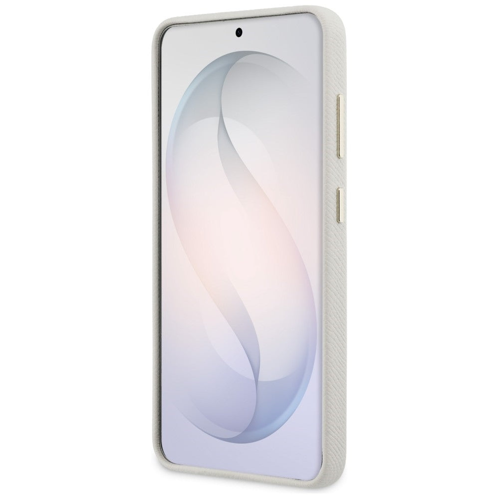 MagSafe Hülle für Samsung Galaxy S26 S942, Guess, Rhinestone Round Logo, Beige