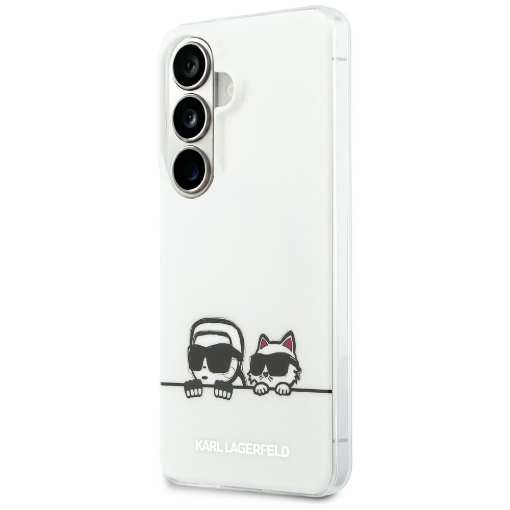 Étui MagSafe pour Samsung Galaxy S26 S942, Karl Lagerfeld, IML Karl & Choupette Peekaboo Logo, Blanc