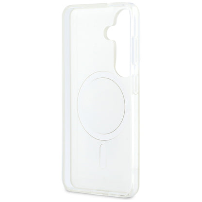Étui MagSafe pour Samsung Galaxy S26 S942, Karl Lagerfeld, IML Karl & Choupette Peekaboo Logo, Blanc