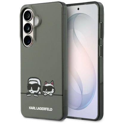 Housse MagSafe pour Samsung Galaxy S26 S942, Karl Lagerfeld, IML Karl & Choupette Peekaboo Logo, Noire