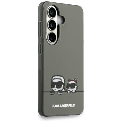 Housse MagSafe pour Samsung Galaxy S26 S942, Karl Lagerfeld, IML Karl & Choupette Peekaboo Logo, Noire