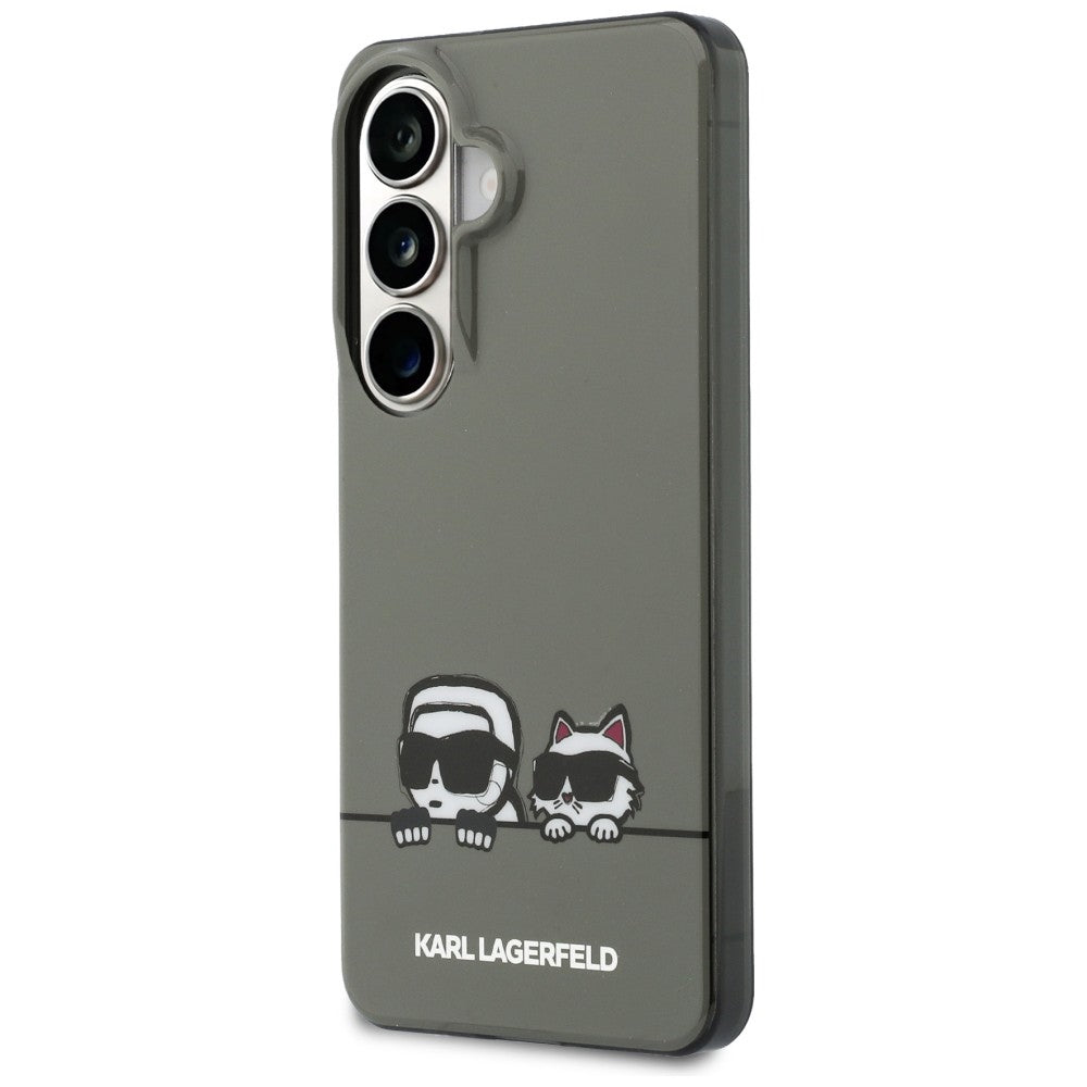 Housse MagSafe pour Samsung Galaxy S26 S942, Karl Lagerfeld, IML Karl & Choupette Peekaboo Logo, Noire