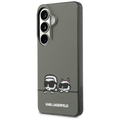 Housse MagSafe pour Samsung Galaxy S26 S942, Karl Lagerfeld, IML Karl & Choupette Peekaboo Logo, Noire
