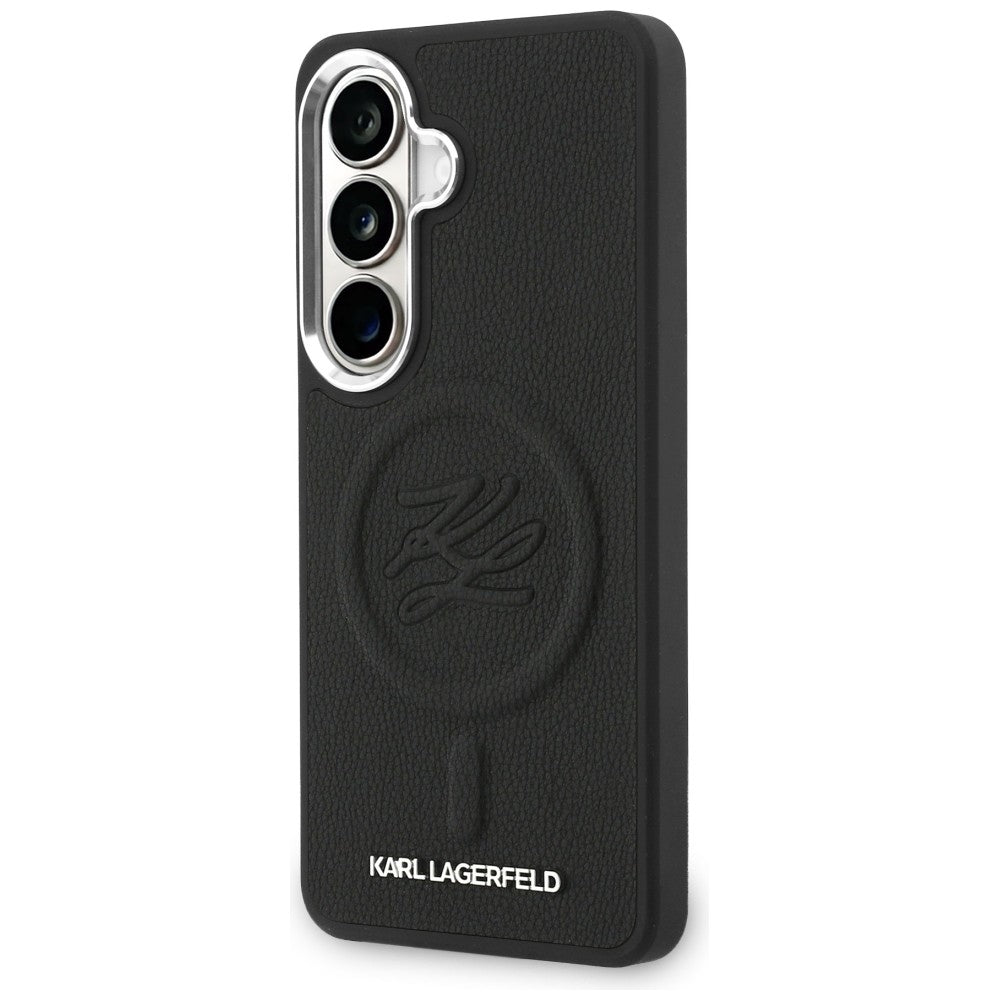 Étui MagSafe pour Samsung Galaxy S26 S942, Karl Lagerfeld, Logo Initial en Relief, Noir