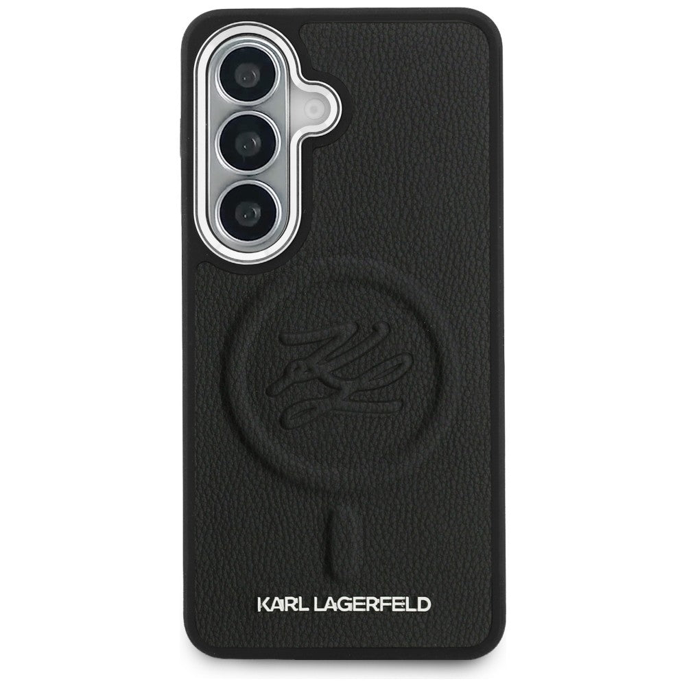 Étui MagSafe pour Samsung Galaxy S26 S942, Karl Lagerfeld, Logo Initial en Relief, Noir