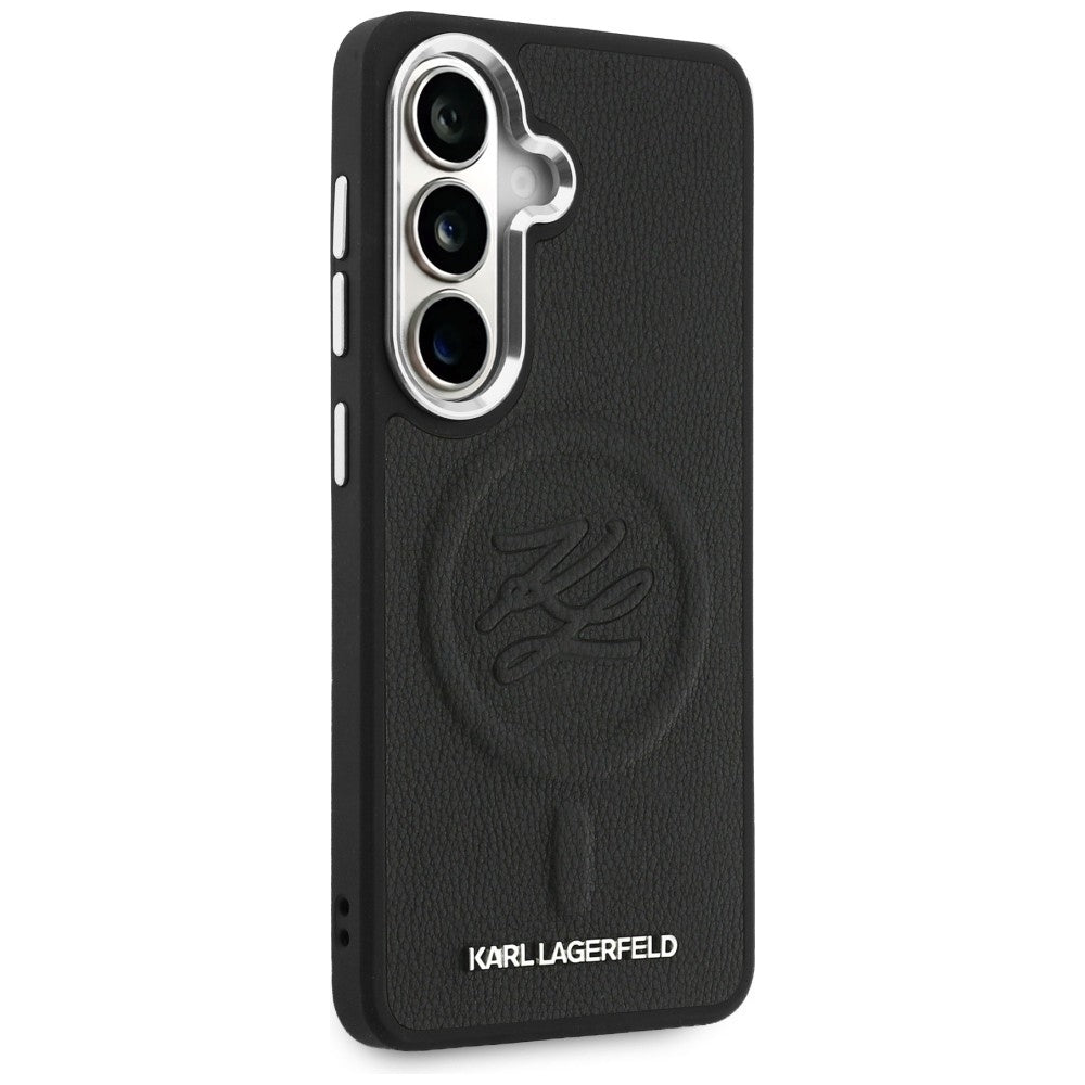 Étui MagSafe pour Samsung Galaxy S26 S942, Karl Lagerfeld, Logo Initial en Relief, Noir