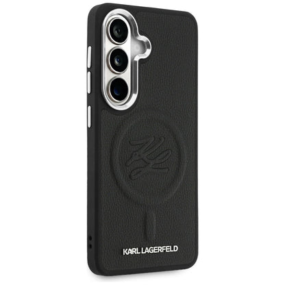 Étui MagSafe pour Samsung Galaxy S26 S942, Karl Lagerfeld, Logo Initial en Relief, Noir