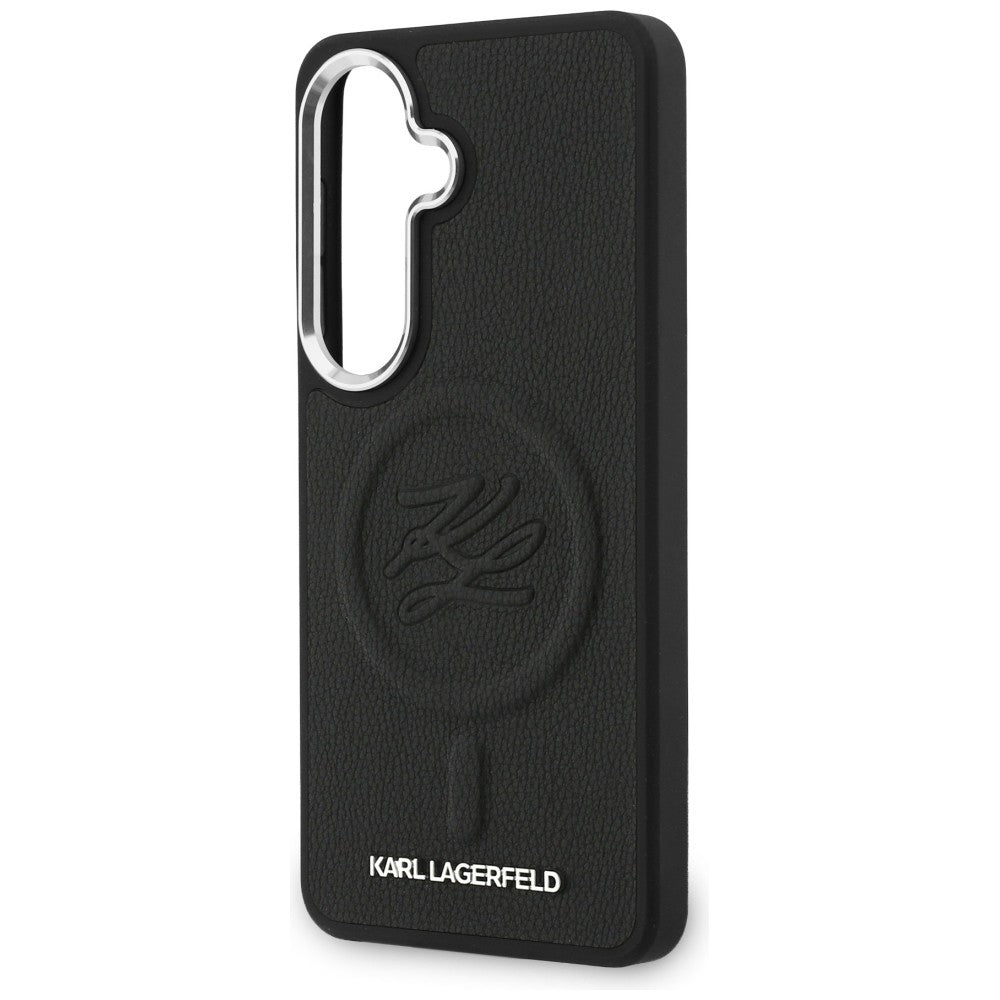 Étui MagSafe pour Samsung Galaxy S26 S942, Karl Lagerfeld, Logo Initial en Relief, Noir