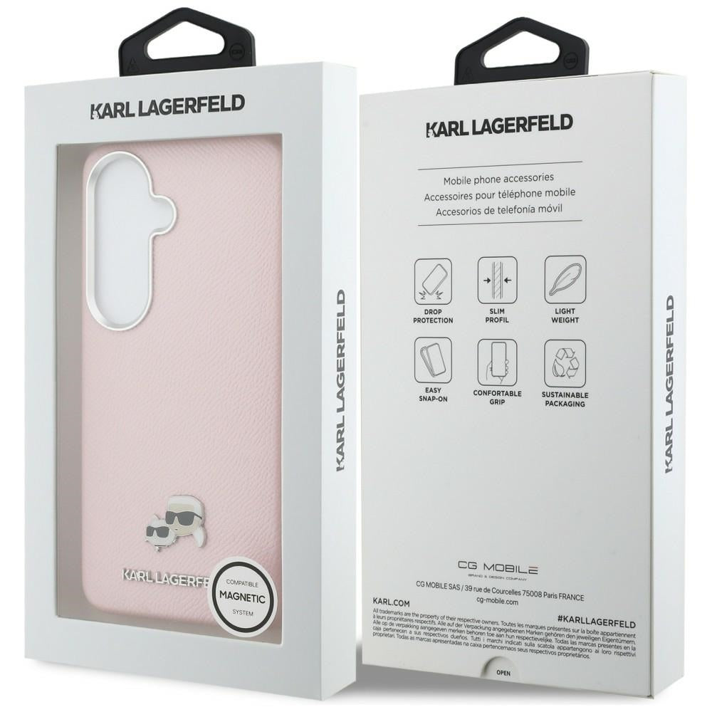 Étui MagSafe pour Samsung Galaxy S26 S942, Karl Lagerfeld, Karl & Choupette Head's Pin, Rose