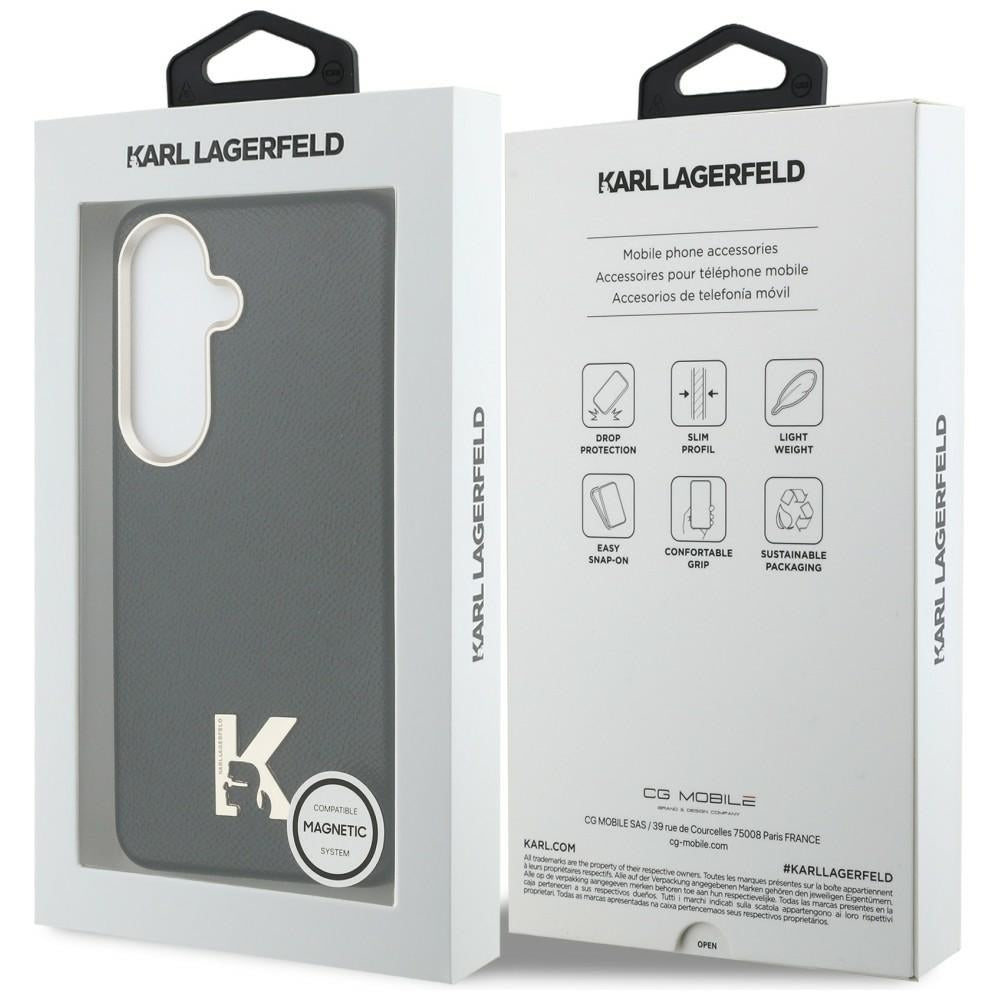 Étui MagSafe pour Samsung Galaxy S26 S942, Karl Lagerfeld, logo Karl Head, Noir