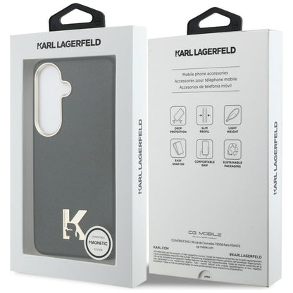 Étui MagSafe pour Samsung Galaxy S26 S942, Karl Lagerfeld, logo Karl Head, Noir