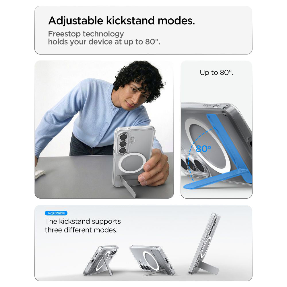 Coque MagSafe pour Samsung Galaxy S26 S942, Spigen, Ultra Hybrid S, Transparente Blanche ACS11061