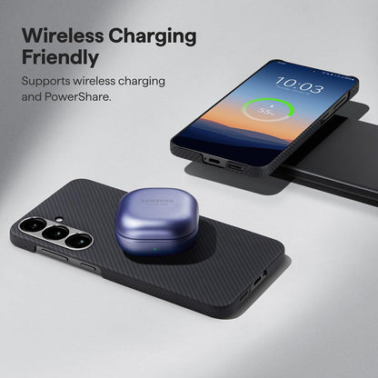 MagSafe Hülle für Samsung Galaxy S26 S942, Techsuit, Aramid Fiber, Schwarz