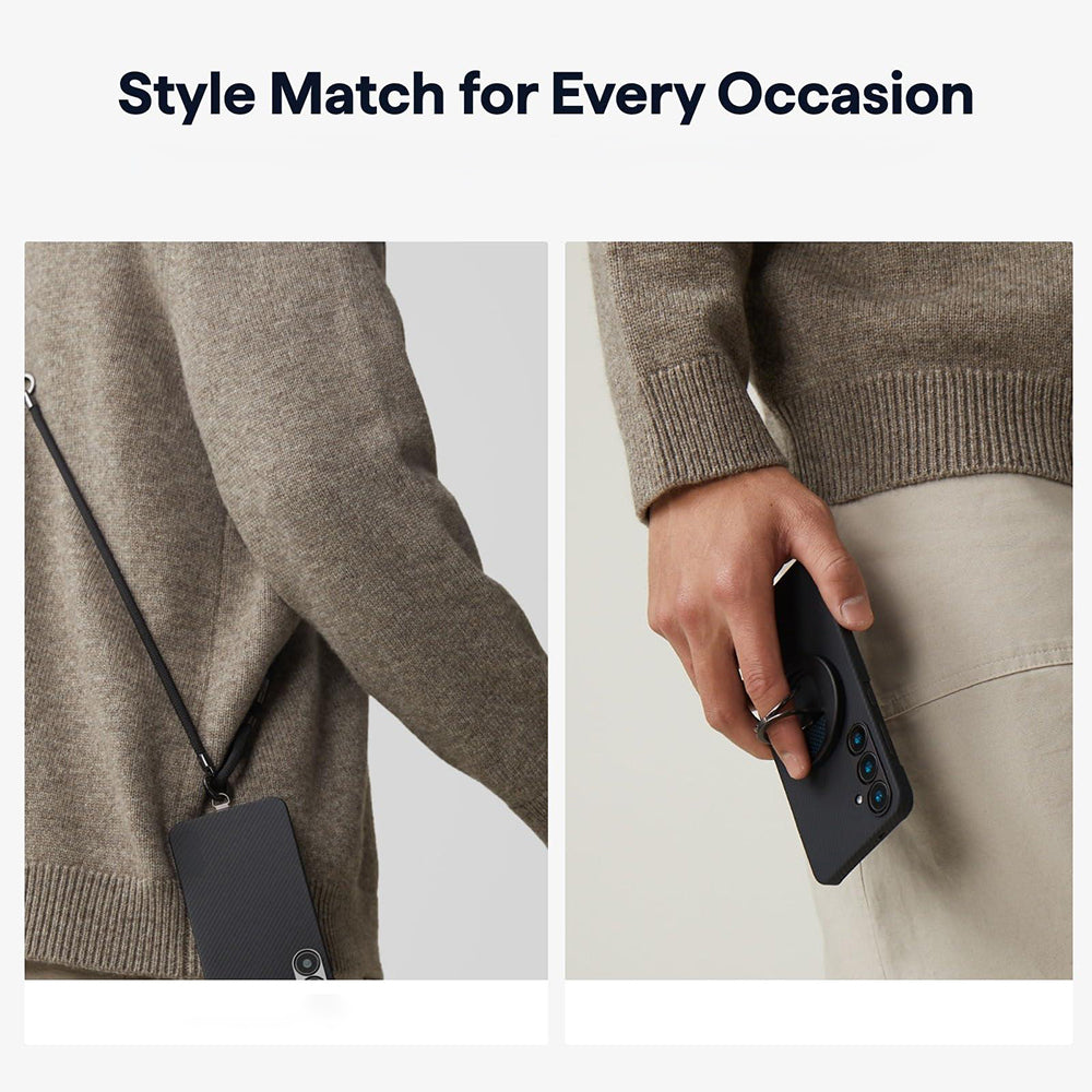 MagSafe Hülle für Samsung Galaxy S26 S942, Techsuit, Aramid Fiber, Schwarz