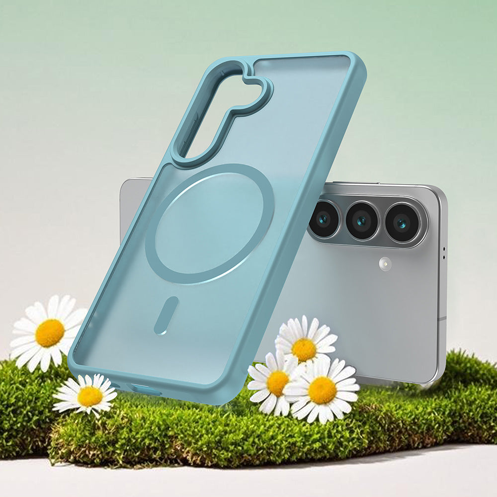 Coque MagSafe pour Samsung Galaxy S26, Techsuit, HaloFrost II, Vert Clair