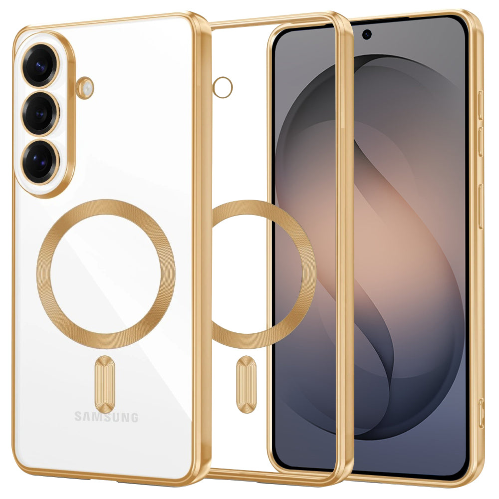 MagSafe Hülle für Samsung Galaxy S26, Techsuit, Luxury Crystal, Gold