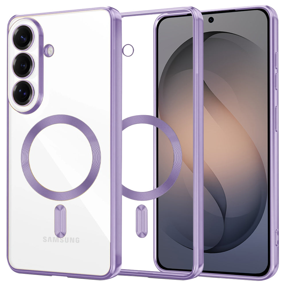 MagSafe Hülle für Samsung Galaxy S26, Techsuit, Luxury Crystal, Helles Lila