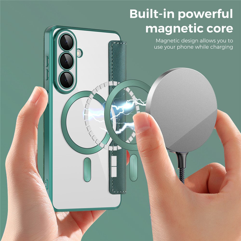 Étui MagSafe pour Samsung Galaxy S26, Techsuit, SmartMag Book, Vert