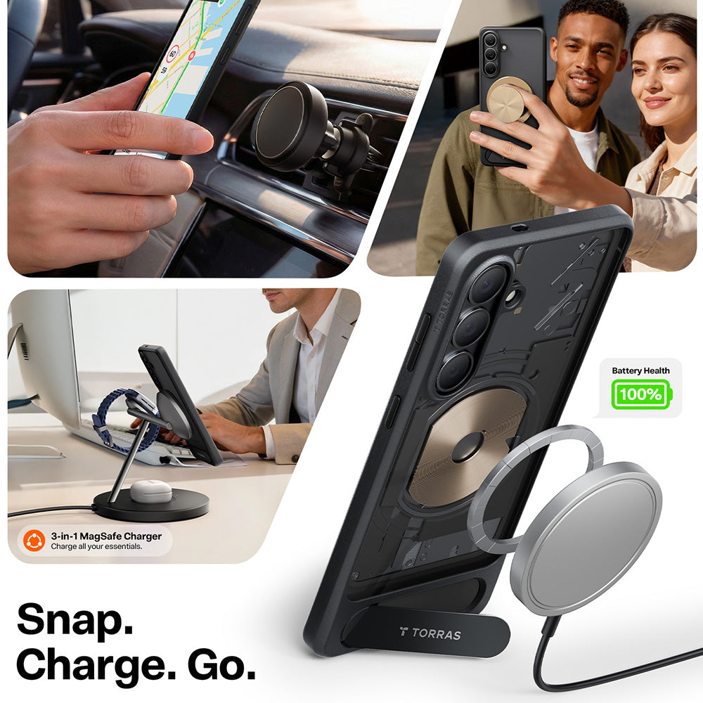 MagSafe Case for Samsung Galaxy S26, Torras, Pstand, Black