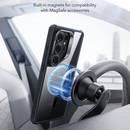 Coque MagSafe pour Samsung Galaxy S26 Ultra, ESR, Classic Hybrid Kickstand, Noire Transparente