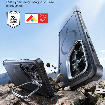 MagSafe Hülle für Samsung Galaxy S26 Ultra, ESR, Cyber Armor Kickstand, Schwarz