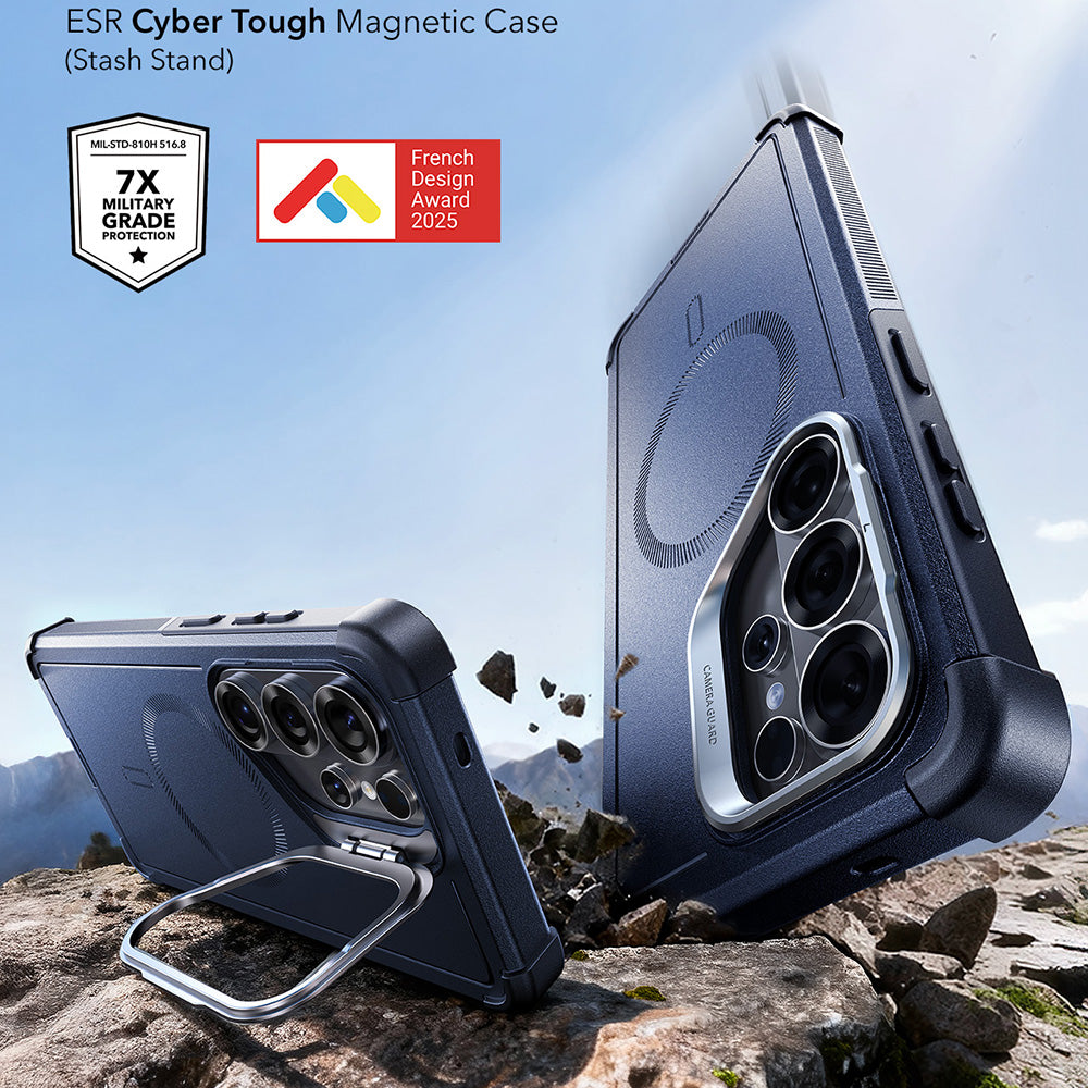 MagSafe Hülle für Samsung Galaxy S26 Ultra, ESR, Cyber Armor Kickstand, Schwarz