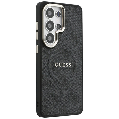 MagSafe Hülle für Samsung Galaxy S26 Ultra S948, Guess, 4G Embossed Ring, Schwarz
