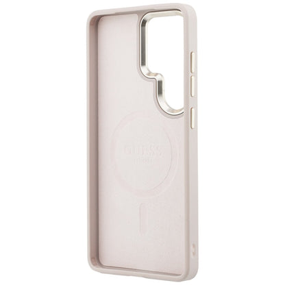 Étui MagSafe pour Samsung Galaxy S26 Ultra S948, Guess, 4G Embossed Ring, Rose
