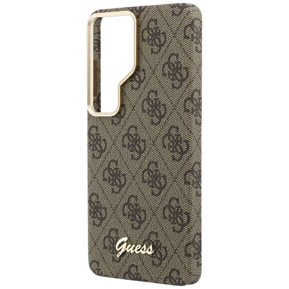 Housse MagSafe pour Samsung Galaxy S26 Ultra S948, Guess, Logo Script 4G, Marron