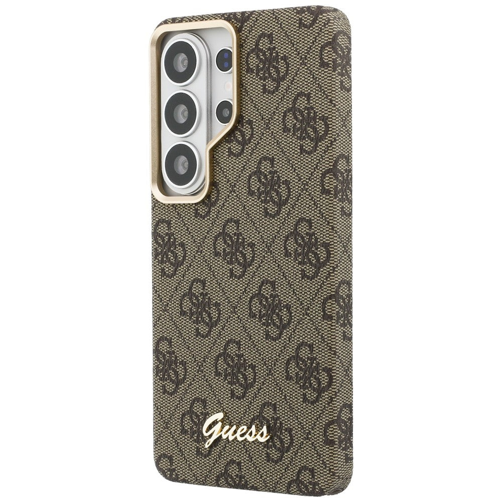 Housse MagSafe pour Samsung Galaxy S26 Ultra S948, Guess, Logo Script 4G, Marron
