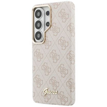 Coque MagSafe pour Samsung Galaxy S26 Ultra S948, Guess, Logo Script 4G, Rose.