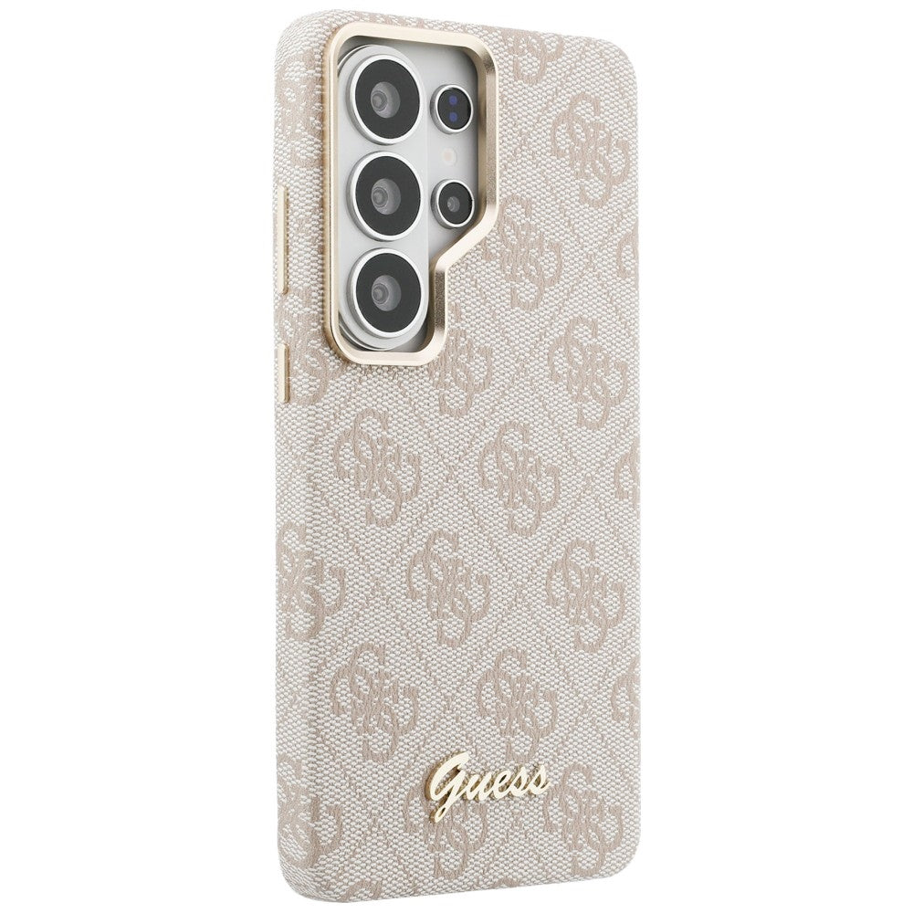 Coque MagSafe pour Samsung Galaxy S26 Ultra S948, Guess, Logo Script 4G, Rose.