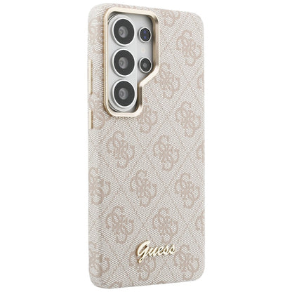 Coque MagSafe pour Samsung Galaxy S26 Ultra S948, Guess, Logo Script 4G, Rose.