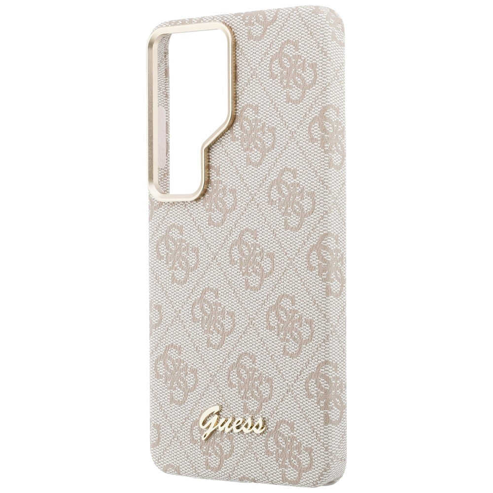 Coque MagSafe pour Samsung Galaxy S26 Ultra S948, Guess, Logo Script 4G, Rose.