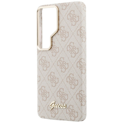 Coque MagSafe pour Samsung Galaxy S26 Ultra S948, Guess, Logo Script 4G, Rose.