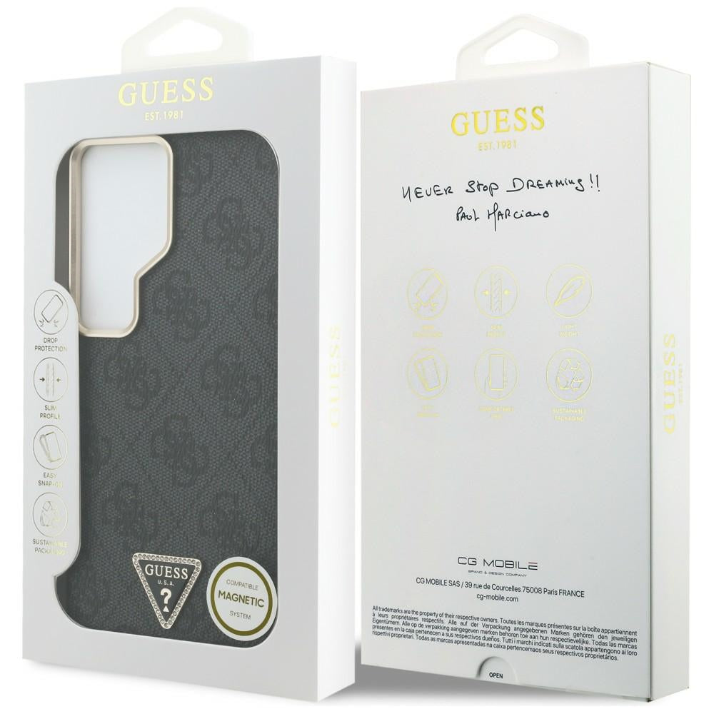 MagSafe Case for Samsung Galaxy S26 Ultra S948, Guess, 4G Triangle Logo, Black