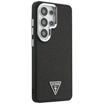 Étui MagSafe pour Samsung Galaxy S26 Ultra S948, Guess, logo triangle pailleté fixe, noir