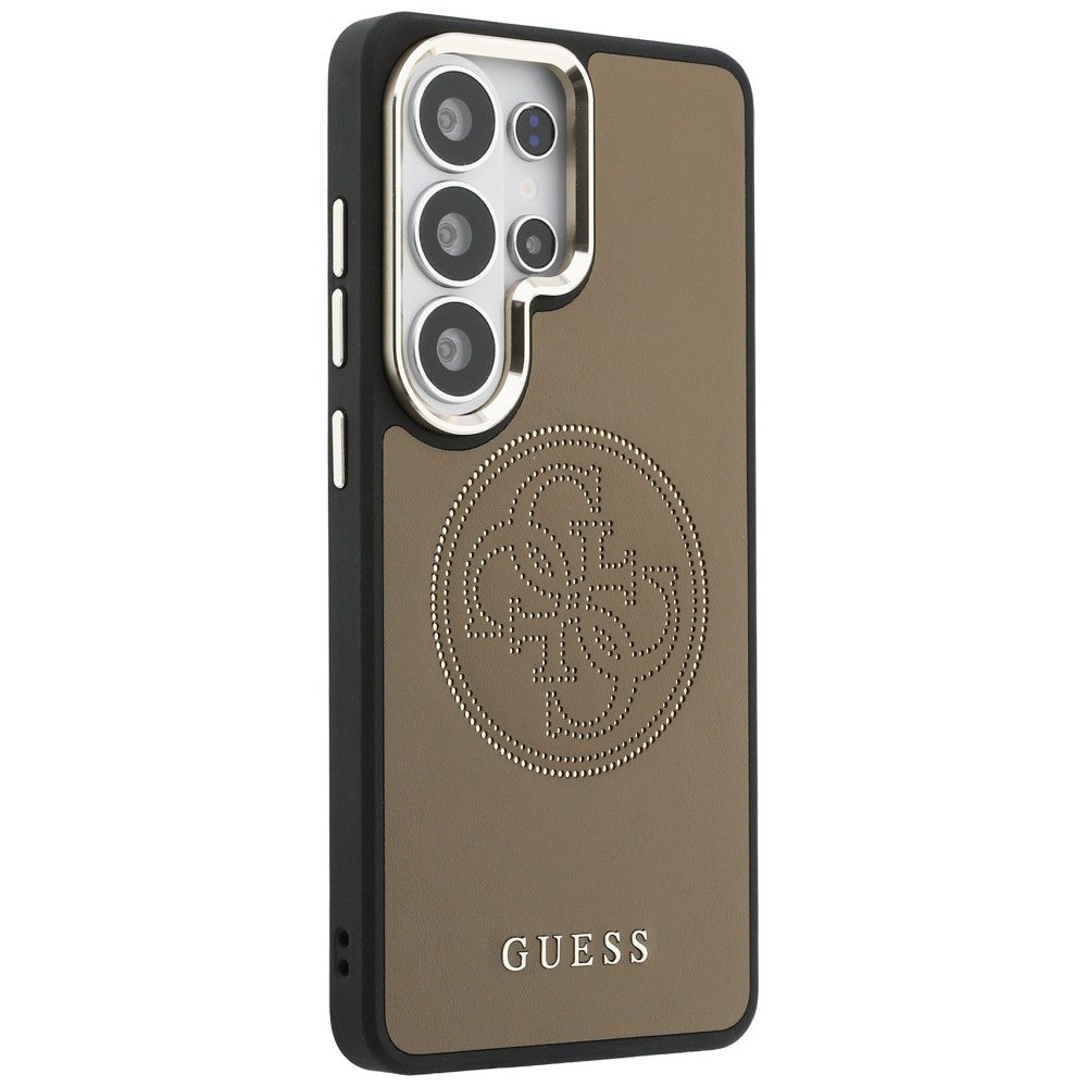 Étui MagSafe pour Samsung Galaxy S26 Ultra S948, Guess, Logo Perforé, Marron