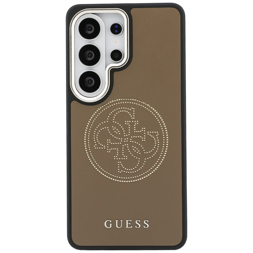 Étui MagSafe pour Samsung Galaxy S26 Ultra S948, Guess, Logo Perforé, Marron