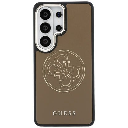 Étui MagSafe pour Samsung Galaxy S26 Ultra S948, Guess, Logo Perforé, Marron