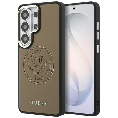 Étui MagSafe pour Samsung Galaxy S26 Ultra S948, Guess, Logo Perforé, Marron