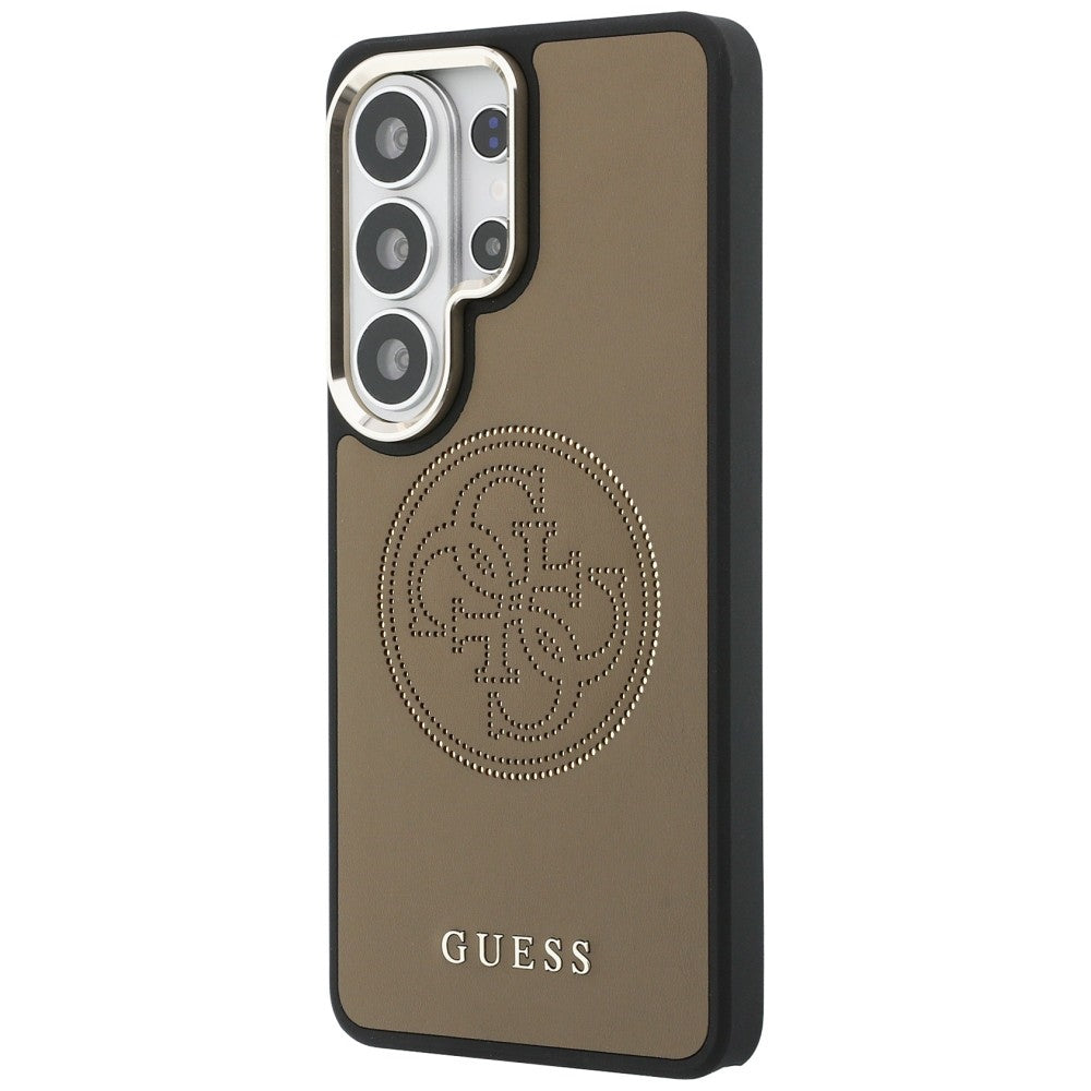 Étui MagSafe pour Samsung Galaxy S26 Ultra S948, Guess, Logo Perforé, Marron