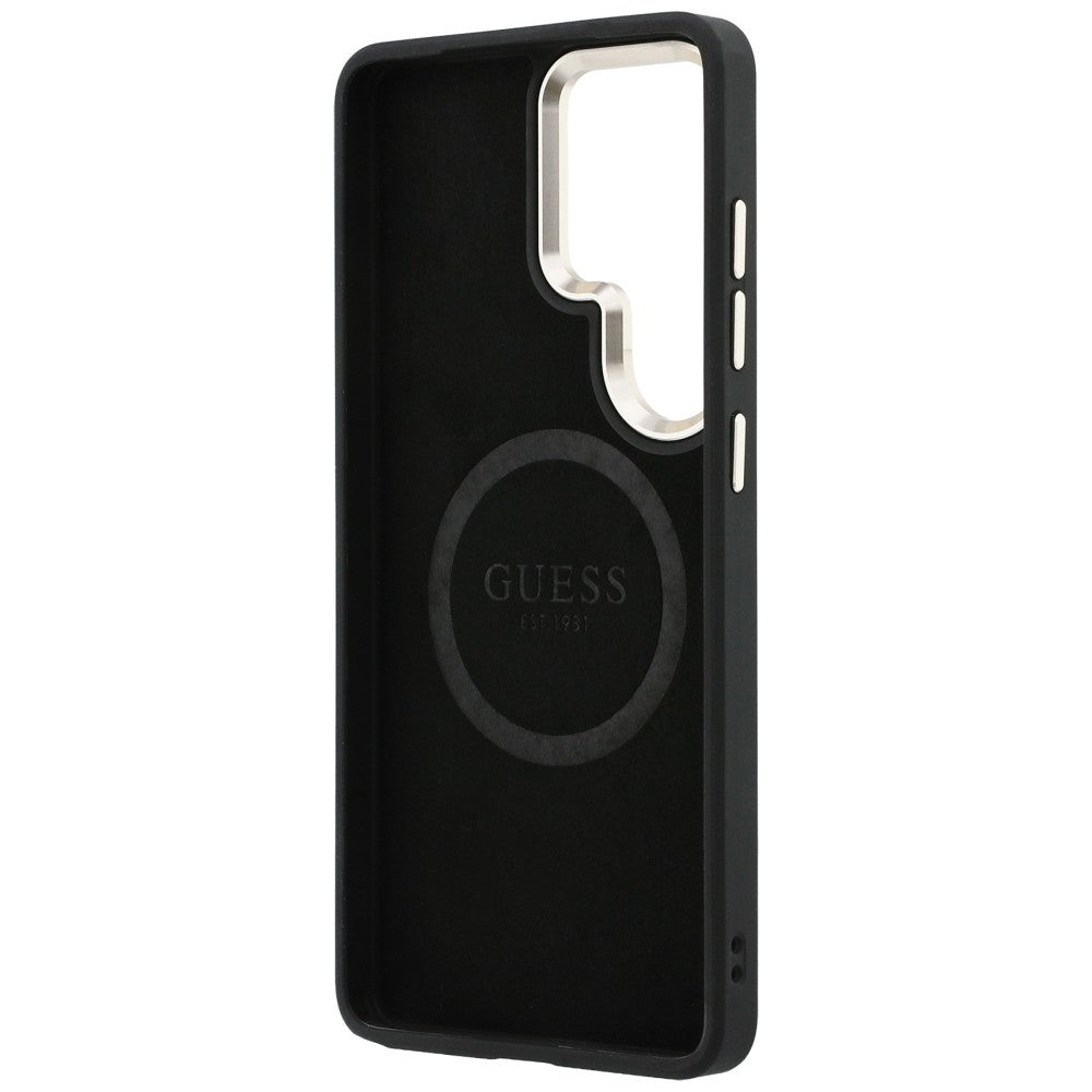 Étui MagSafe pour Samsung Galaxy S26 Ultra S948, Guess, Logo Perforé, Marron