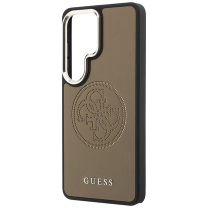 Étui MagSafe pour Samsung Galaxy S26 Ultra S948, Guess, Logo Perforé, Marron