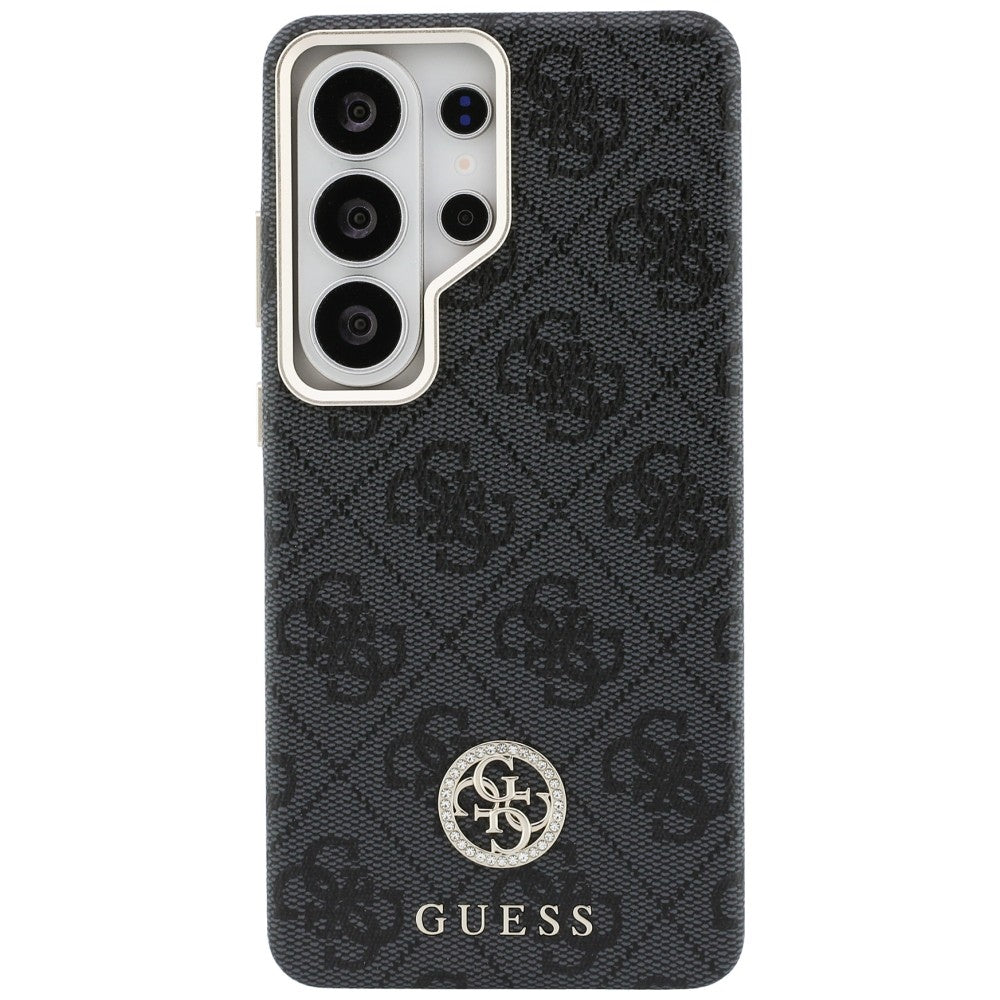 MagSafe Hülle für Samsung Galaxy S26 Ultra S948, Guess, Strass Round Logo, Schwarz